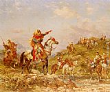 Washington Paintings - Arab Warriors on Horseback by Georges Washington